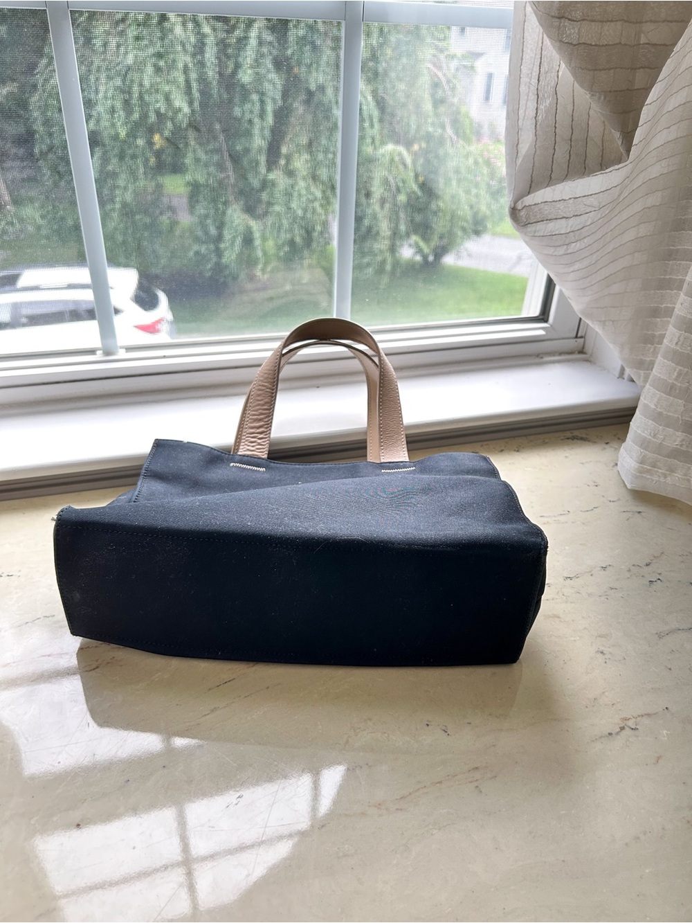 Structured Navy Tote - Picture 2 of 3